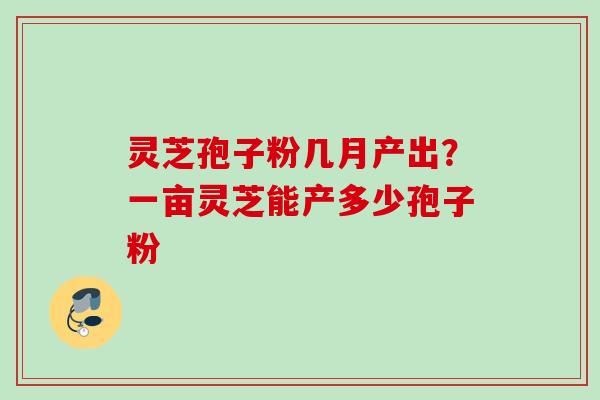 灵芝孢子粉几月产出？一亩灵芝能产多少孢子粉