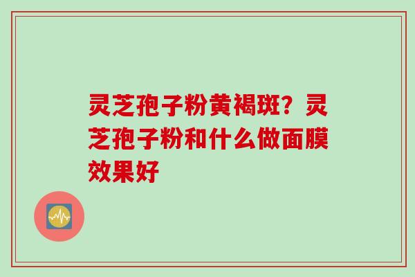 灵芝孢子粉黄褐斑？灵芝孢子粉和什么做面膜效果好