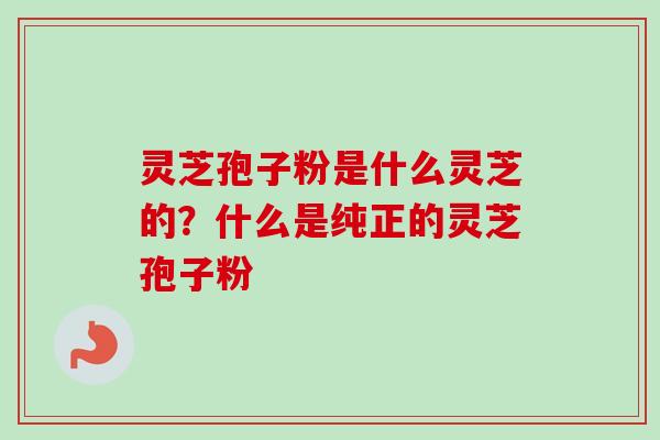 灵芝孢子粉是什么灵芝的？什么是纯正的灵芝孢子粉