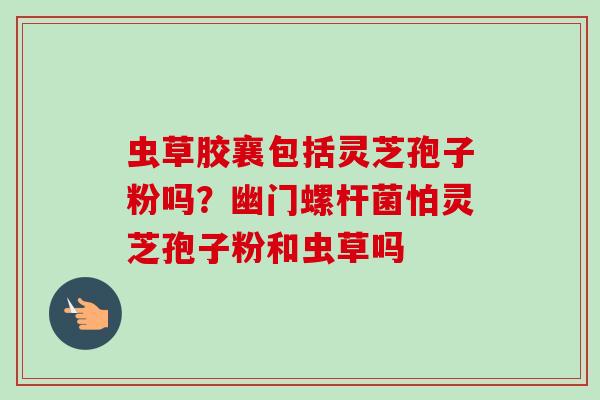 虫草胶襄包括灵芝孢子粉吗？幽门螺杆菌怕灵芝孢子粉和虫草吗