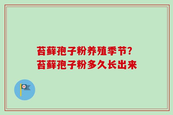 苔藓孢子粉养殖季节？苔藓孢子粉多久长出来