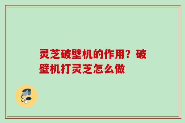 灵芝破壁机的作用？破壁机打灵芝怎么做