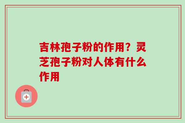 吉林孢子粉的作用?灵芝孢子粉对人体有什么作用 吉林孢子粉的作用?灵芝孢子粉对人体有什么作用