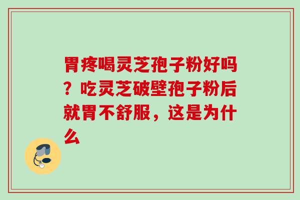 胃疼喝灵芝孢子粉好吗？吃灵芝破壁孢子粉后就胃不舒服，这是为什么