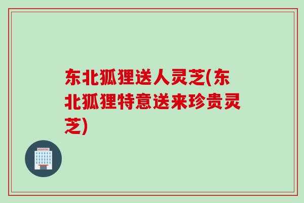 东北狐狸送人灵芝(东北狐狸特意送来珍贵灵芝)