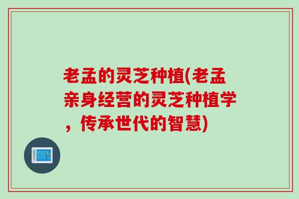 老孟的灵芝种植(老孟亲身经营的灵芝种植学，传承世代的智慧)