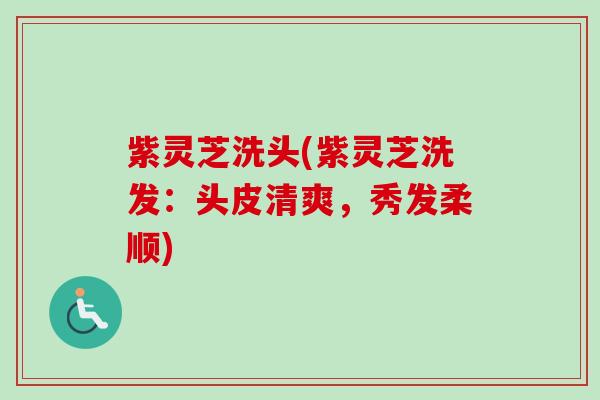 紫灵芝洗头(紫灵芝洗发:头皮清爽,秀发柔顺) 紫灵芝洗头(紫灵芝洗发:头皮清爽,秀发柔顺)