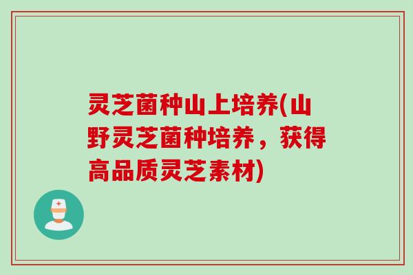 灵芝菌种山上培养(山野灵芝菌种培养，获得高品质灵芝素材)