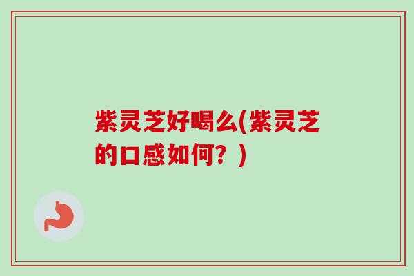 紫灵芝好喝么(紫灵芝的口感如何？)