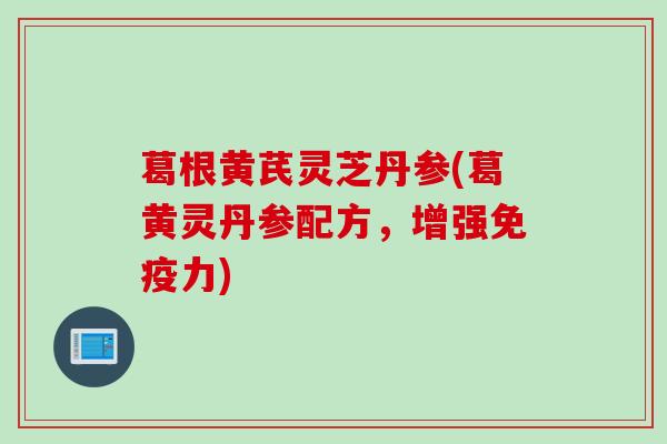 葛根黄芪灵芝丹参(葛黄灵丹参配方，增强免疫力)