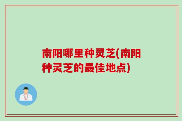 南阳哪里种灵芝(南阳种灵芝的佳地点) 南阳哪里种灵芝(南阳种灵芝的佳地点)