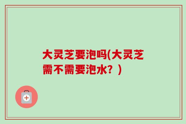 大灵芝要泡吗(大灵芝需不需要泡水？)