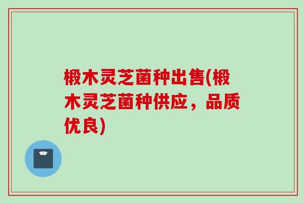 椴木灵芝菌种出售(椴木灵芝菌种供应，品质优良)