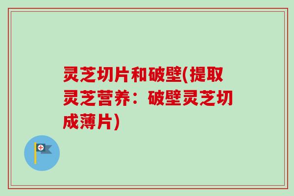 灵芝切片和破壁(提取灵芝营养：破壁灵芝切成薄片)