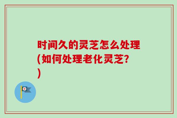 时间久的灵芝怎么处理(如何处理老化灵芝？)
