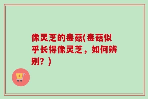 像灵芝的毒菇(毒菇似乎长得像灵芝，如何辨别？)