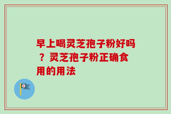 早上喝灵芝孢子粉好吗 ？灵芝孢子粉正确食用的用法
