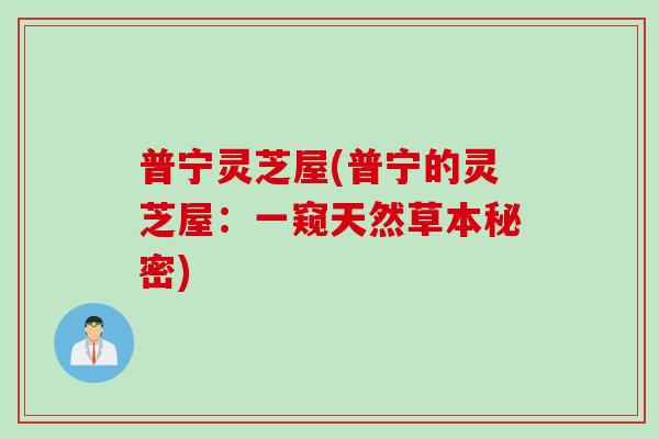 普宁灵芝屋(普宁的灵芝屋：一窥天然草本秘密)