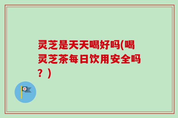 灵芝是天天喝好吗(喝灵芝茶每日饮用安全吗？)