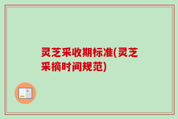 灵芝采收期标准(灵芝采摘时间规范)