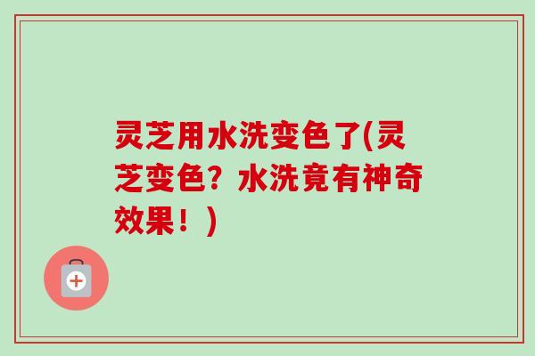 灵芝用水洗变色了(灵芝变色？水洗竟有神奇效果！)