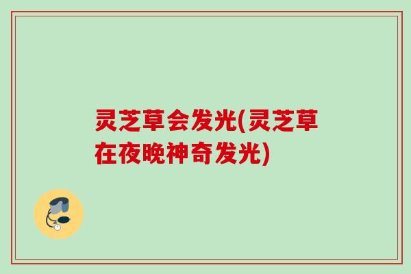 灵芝草会发光(灵芝草在夜晚神奇发光)
