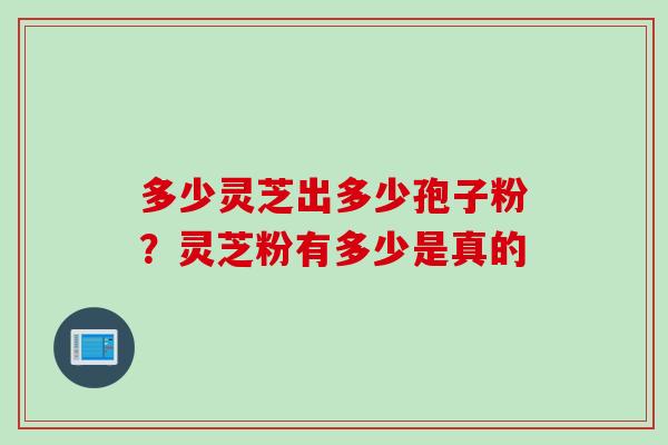多少灵芝出多少孢子粉?灵芝粉有多少是真的 多少灵芝出多少孢子粉?灵芝粉有多少是真的