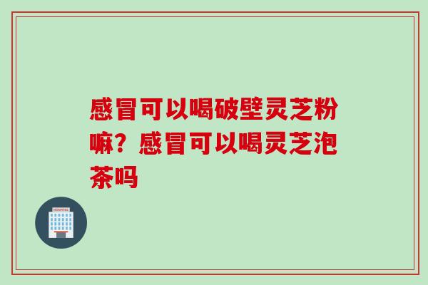 感冒可以喝破壁灵芝粉嘛？感冒可以喝灵芝泡茶吗