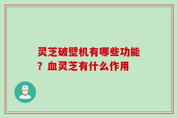 灵芝破壁机有哪些功能?灵芝有什么作用 灵芝破壁机有哪些功能?灵芝有什么作用