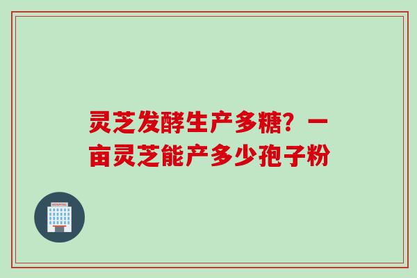 灵芝发酵生产多糖？一亩灵芝能产多少孢子粉