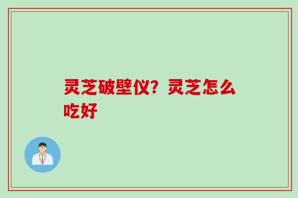 灵芝破壁仪？灵芝怎么吃好