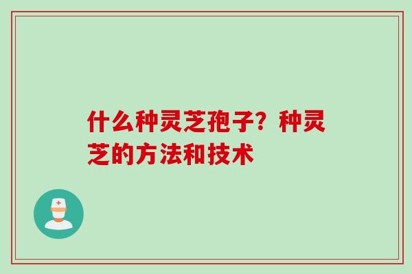 什么种灵芝孢子？种灵芝的方法和技术