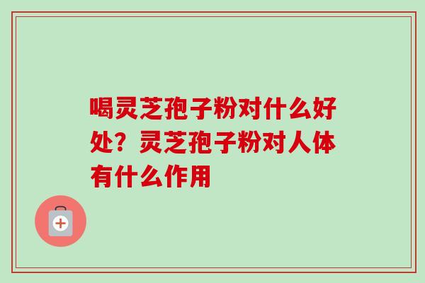 喝灵芝孢子粉对什么好处？灵芝孢子粉对人体有什么作用