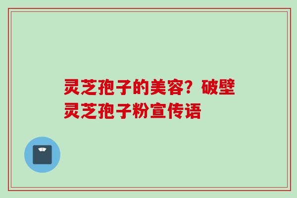 灵芝孢子的美容？破壁灵芝孢子粉宣传语
