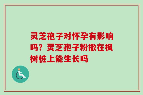 灵芝孢子对怀孕有影响吗？灵芝孢子粉撒在枫树桩上能生长吗