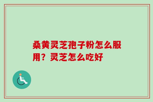 桑黄灵芝孢子粉怎么服用？灵芝怎么吃好