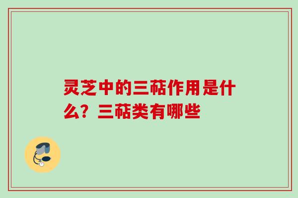 灵芝中的三萜作用是什么？三萜类有哪些