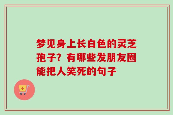 梦见身上长白色的灵芝孢子？有哪些发朋友圈能把人笑死的句子