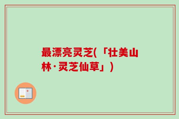 漂亮灵芝(「壮美山林·灵芝仙草」) 漂亮灵芝(「壮美山林·灵芝仙草」)
