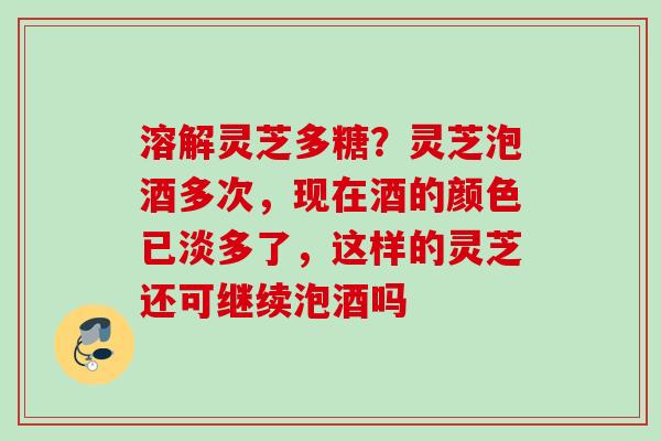 溶解灵芝多糖？灵芝泡酒多次，现在酒的颜色已淡多了，这样的灵芝还可继续泡酒吗