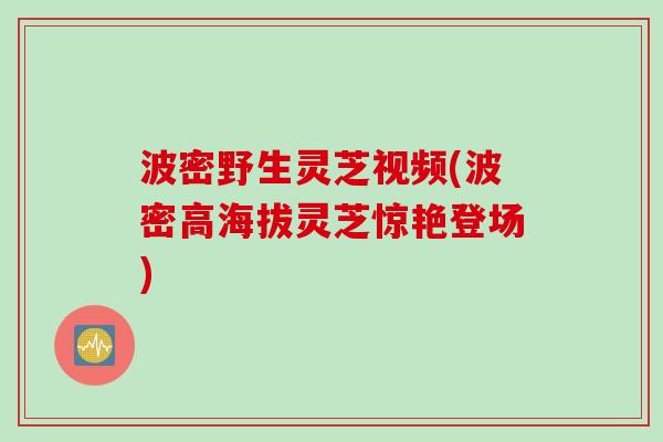 波密野生灵芝视频(波密高海拔灵芝惊艳登场) 波密野生灵芝视频(波密高海拔灵芝惊艳登场)