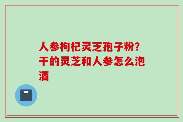 人参枸杞灵芝孢子粉？干的灵芝和人参怎么泡酒