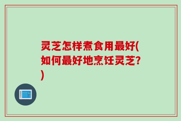 灵芝怎样煮食用最好(如何最好地烹饪灵芝？)