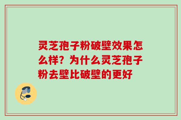 灵芝孢子粉破壁效果怎么样？为什么灵芝孢子粉去壁比破壁的更好