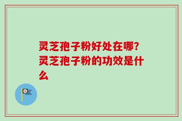 灵芝孢子粉好处在哪？灵芝孢子粉的功效是什么