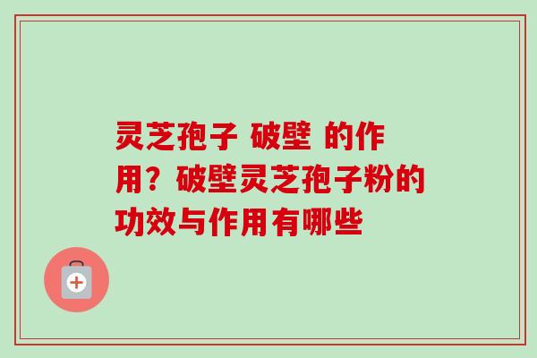 灵芝孢子 破壁 的作用？破壁灵芝孢子粉的功效与作用有哪些