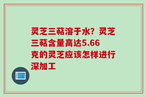 灵芝三萜溶于水？灵芝三萜含量高达5.66克的灵芝应该怎样进行深加工