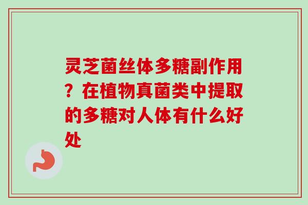 灵芝菌丝体多糖副作用？在植物真菌类中提取的多糖对人体有什么好处