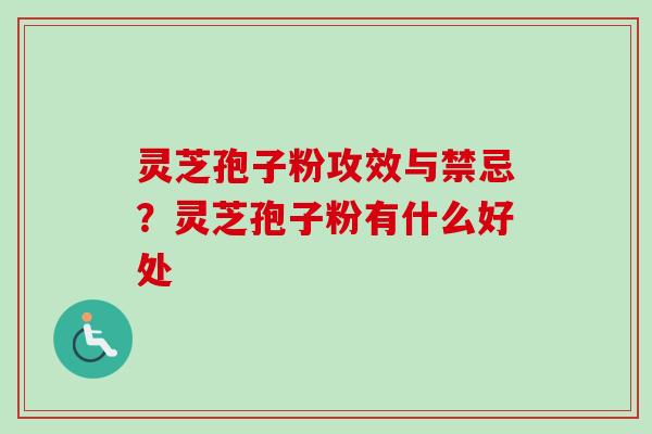 灵芝孢子粉攻效与禁忌？灵芝孢子粉有什么好处