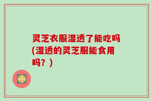 灵芝衣服湿透了能吃吗(湿透的灵芝服能食用吗？)